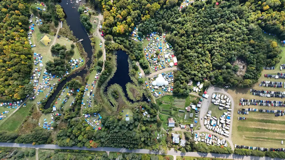 Drone photo over festival