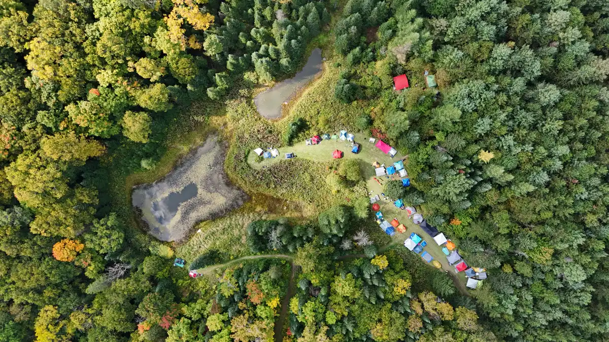 Tents in a hidden valley 