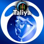 Taliya performing as a silk aerialist in blue light