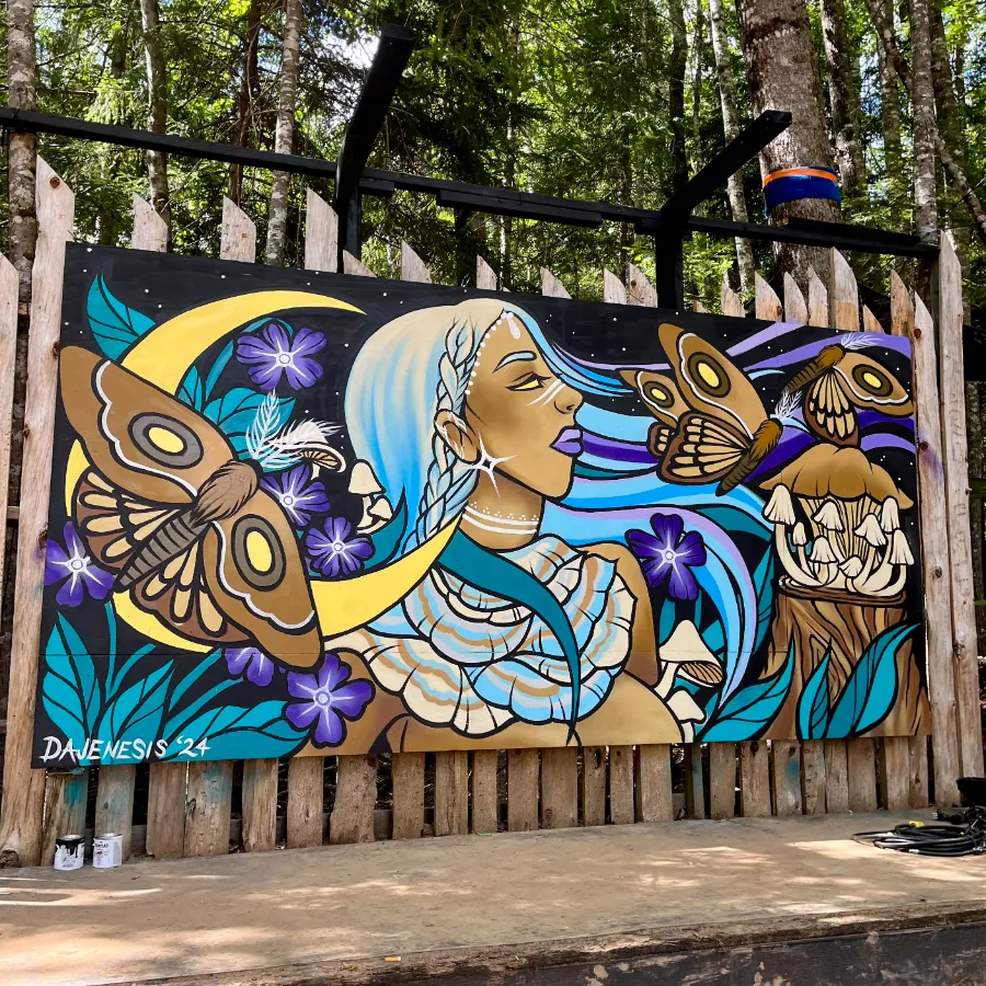 Colourful outdoor mural