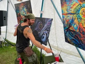 Artist in Thermodome Artist painting