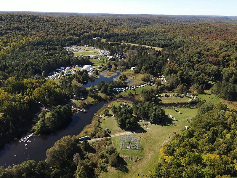 Looking north west from drone of grassy land