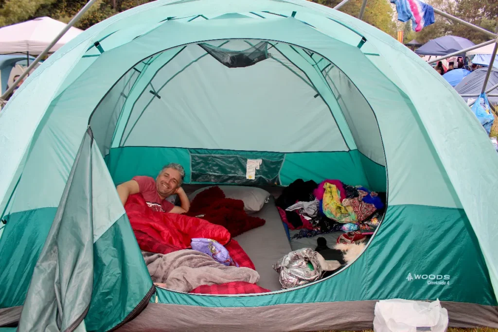 Man in a tent