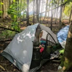 Person in tent